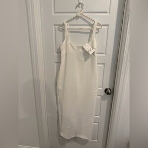 Zara White Sleeveless Midi Dress